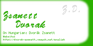 zsanett dvorak business card